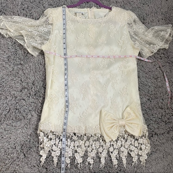 Vintage Patra Lace Overlay Bow Applique Blouse - Picture 12 of 12